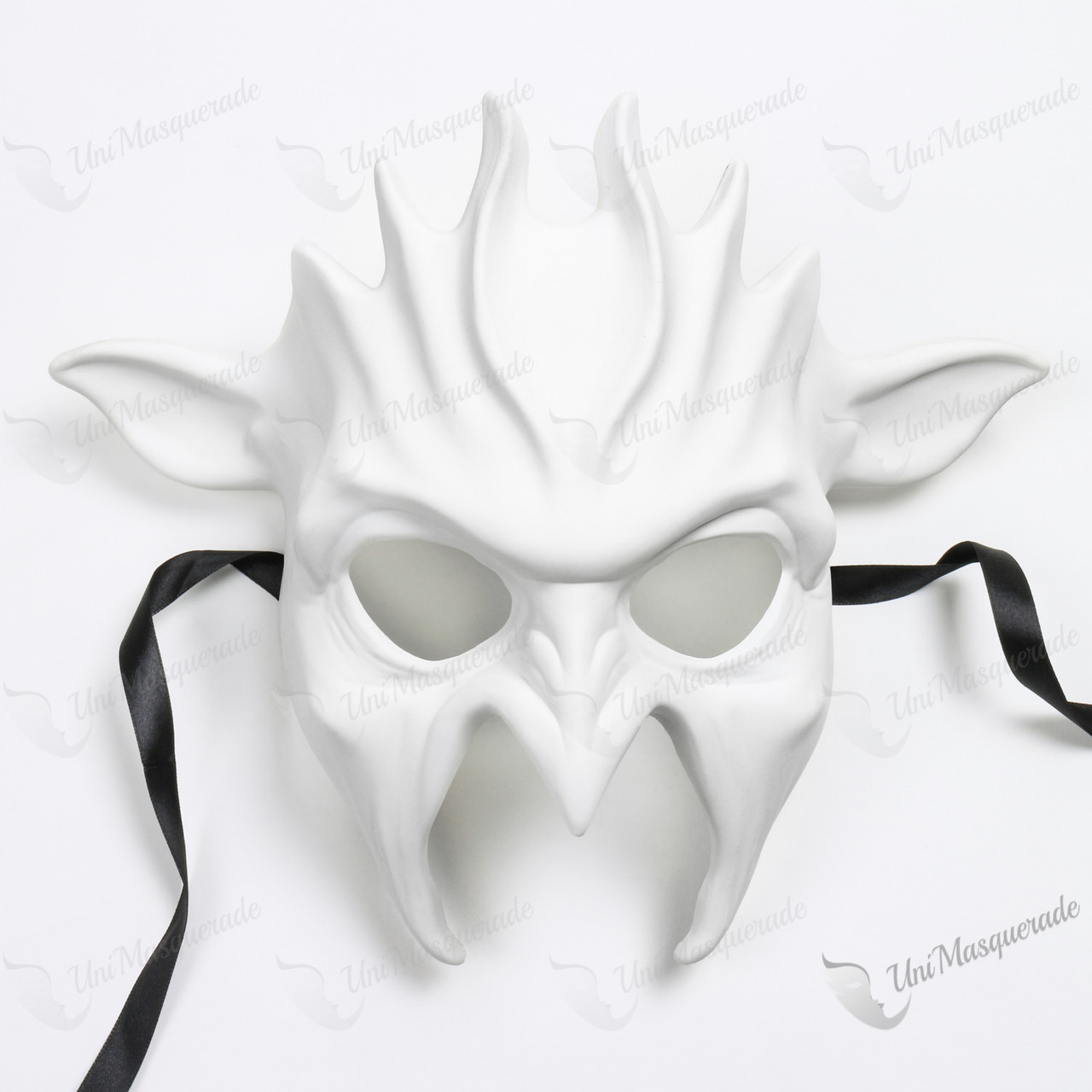 Fire Flame Demon Masquerade Full Face Mask - White