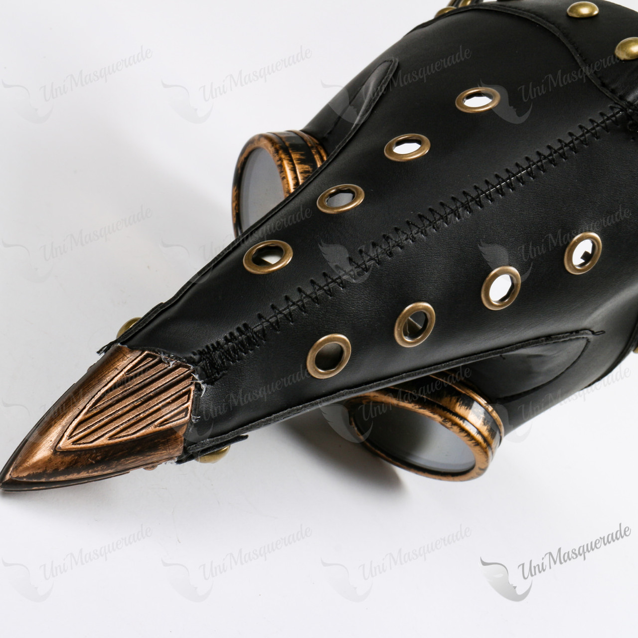 Steampunk Full Face Plague Doctor Mask - Black