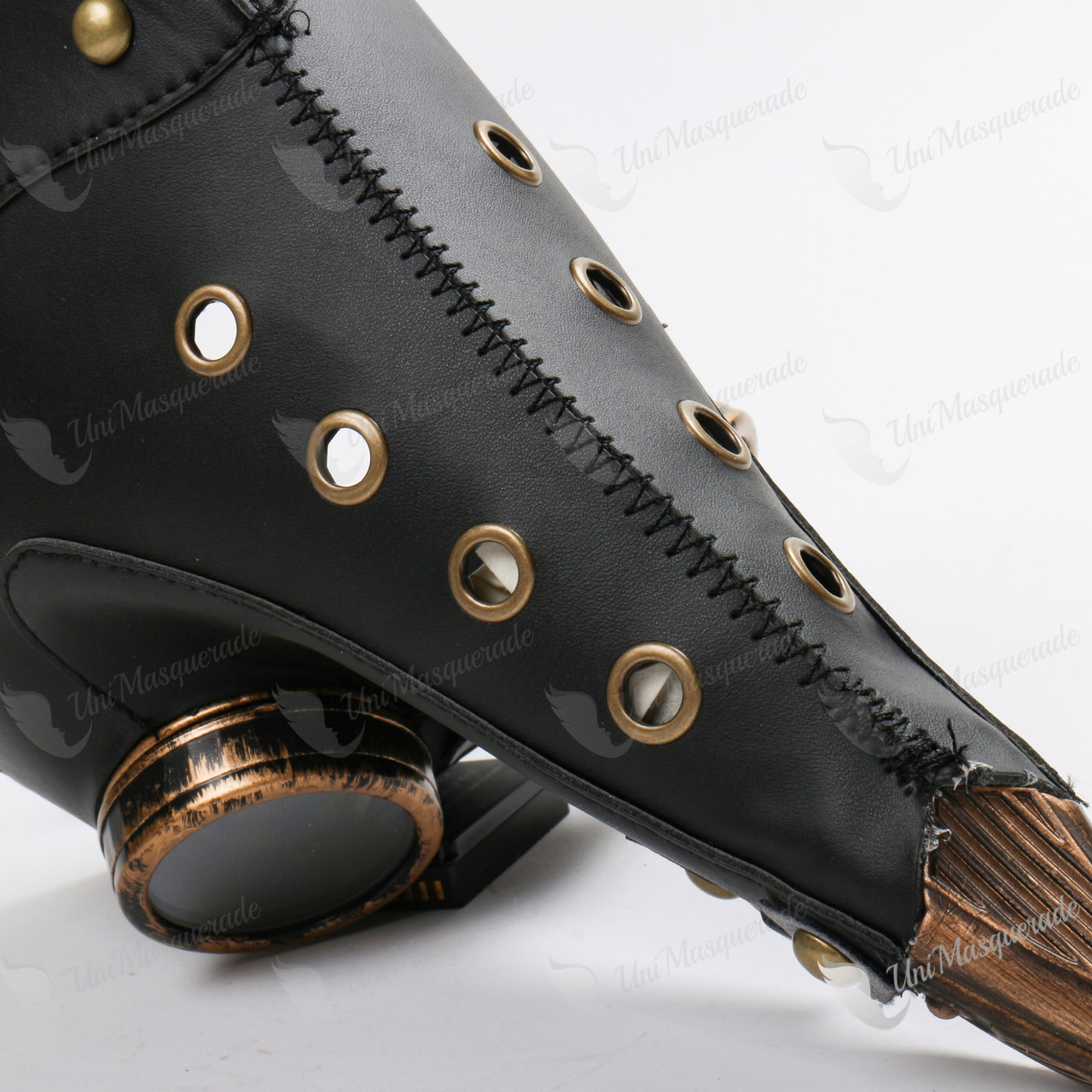 Steampunk Full Face Plague Doctor Mask - Black
