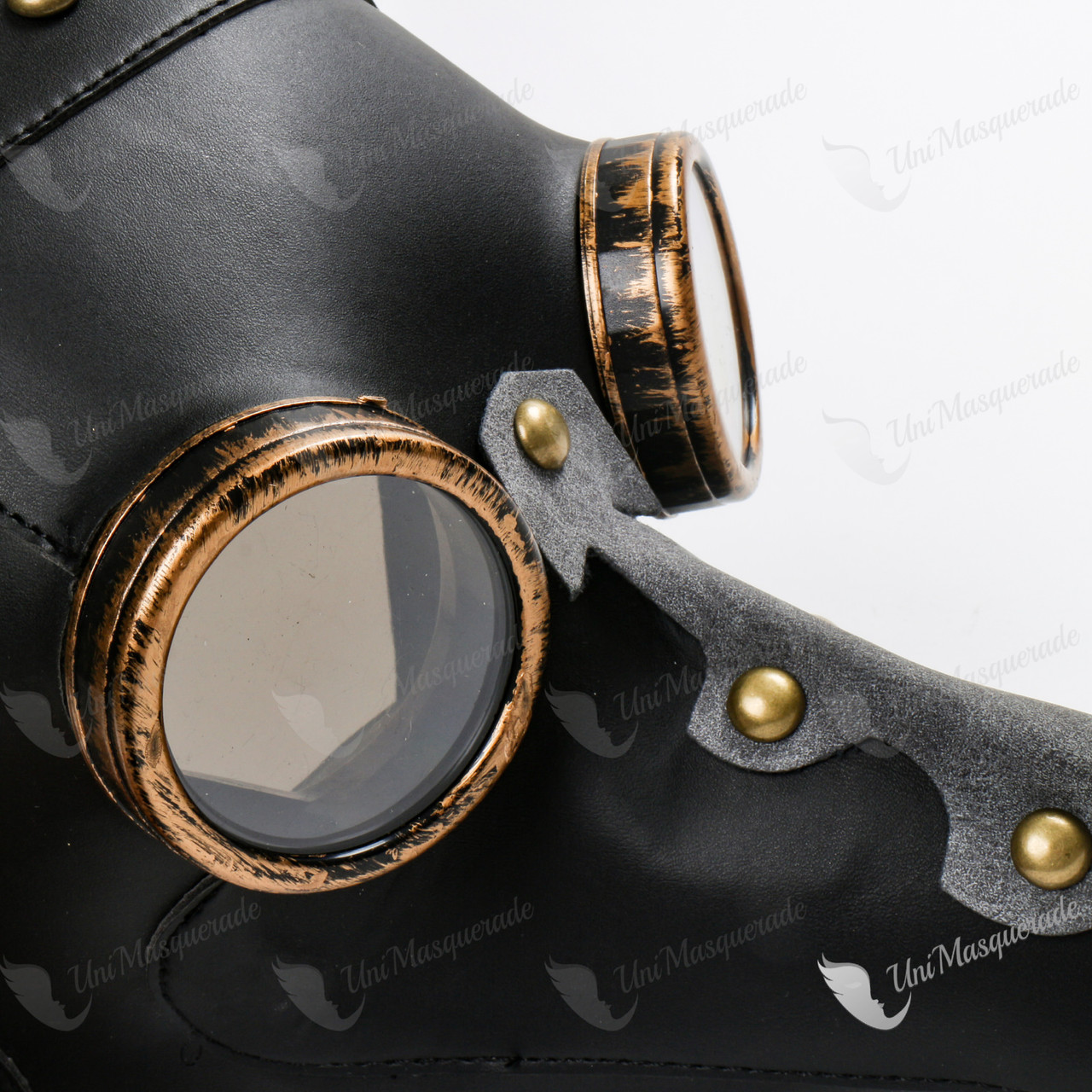 Steampunk Full Face Plague Doctor Mask - Black