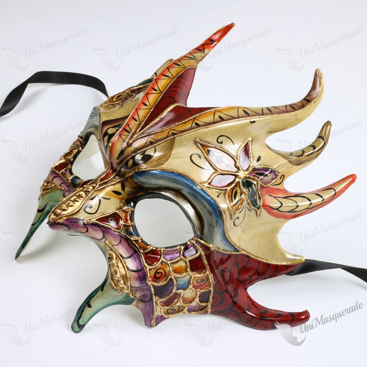Mythical Fairy Colorfull Magical Masquerade Mask Gold