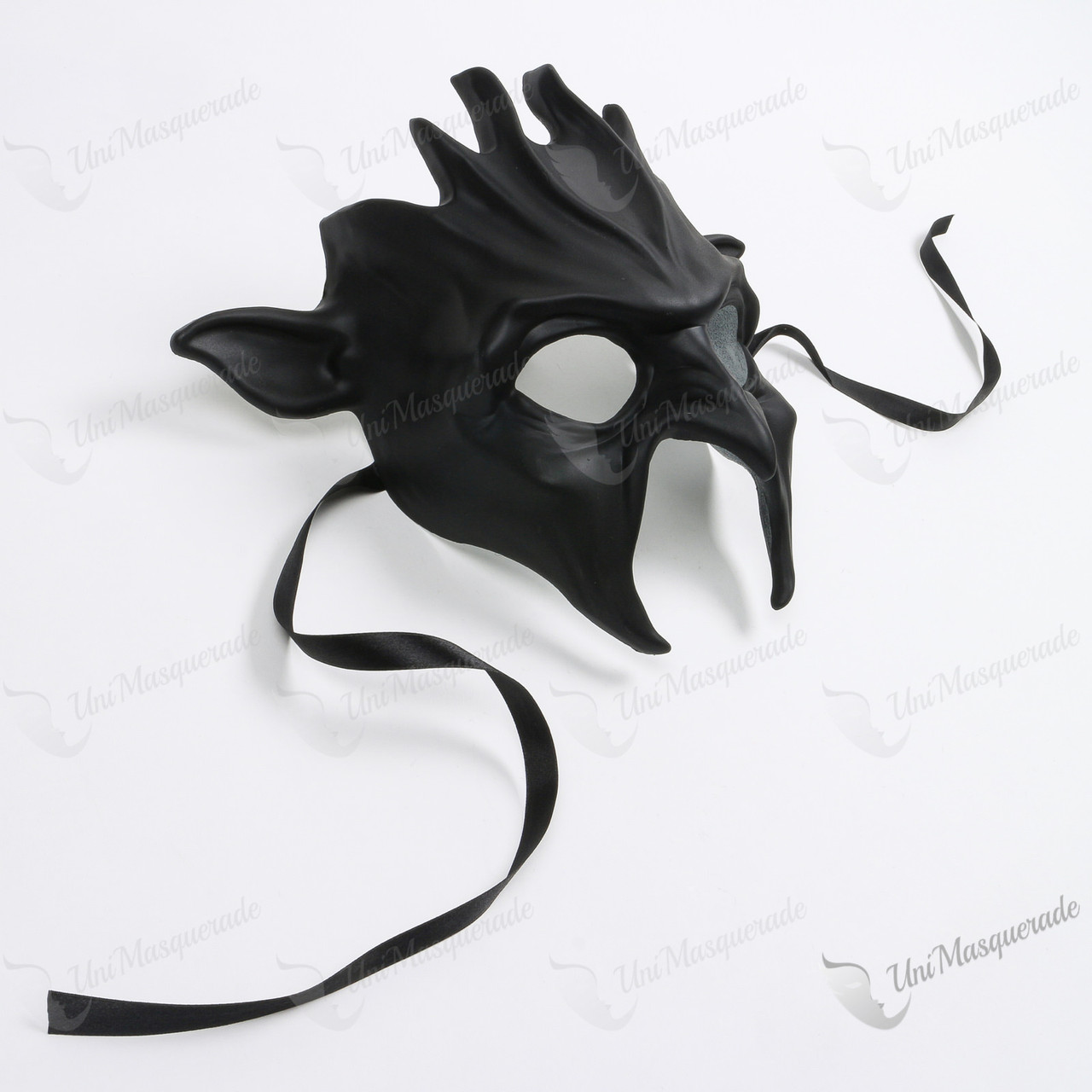 Fire Demon Masquerade Mask Matte Silver