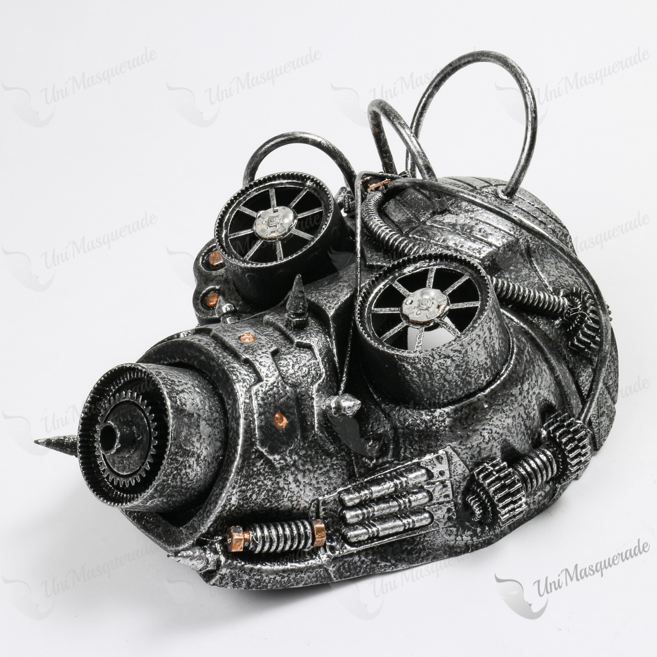 Steampunk Goggles Gas Full Face Mask - Silver