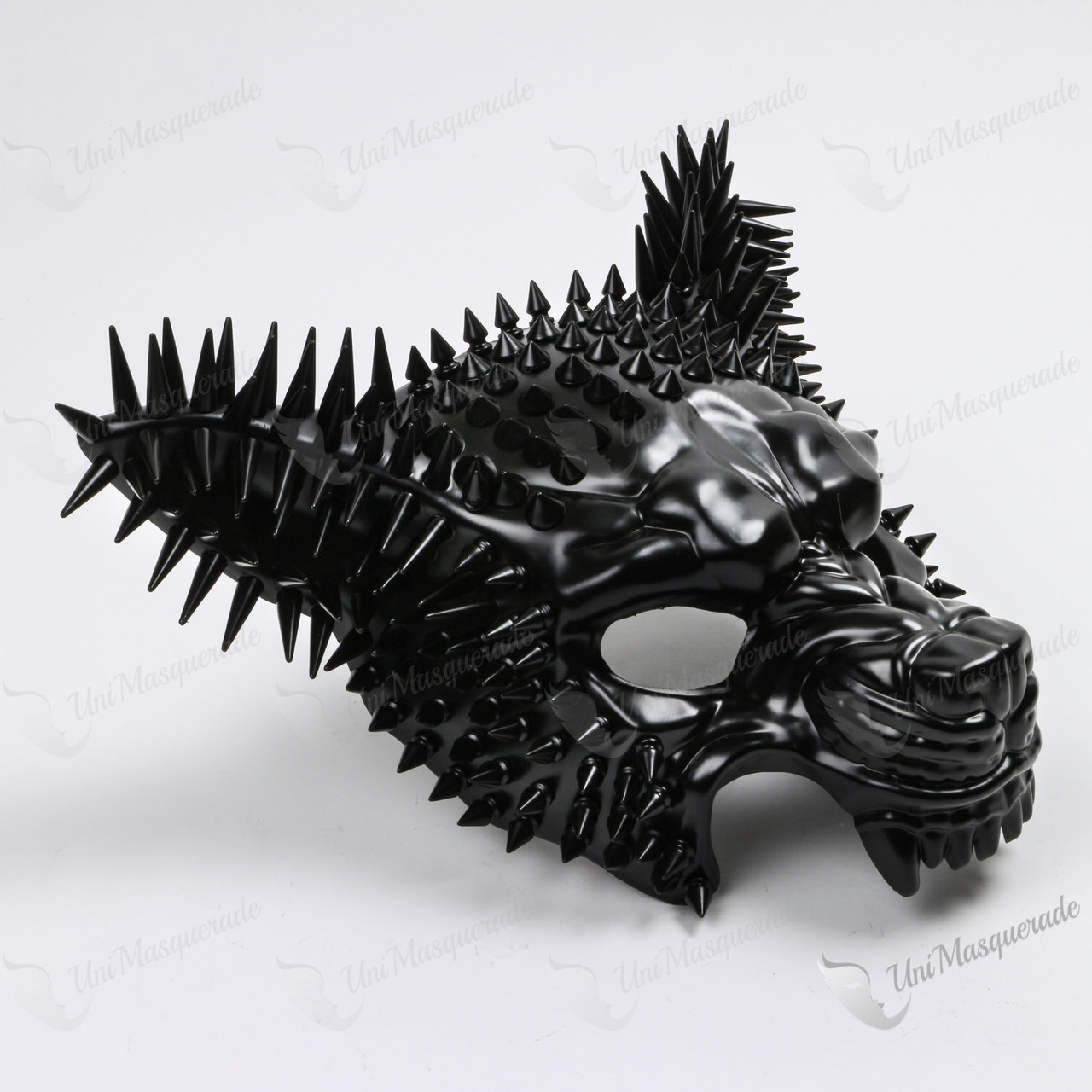 Cat Mask Masquerade Masks Steampunk Spikes Face Mask Costume Cosplay Black  Hallo