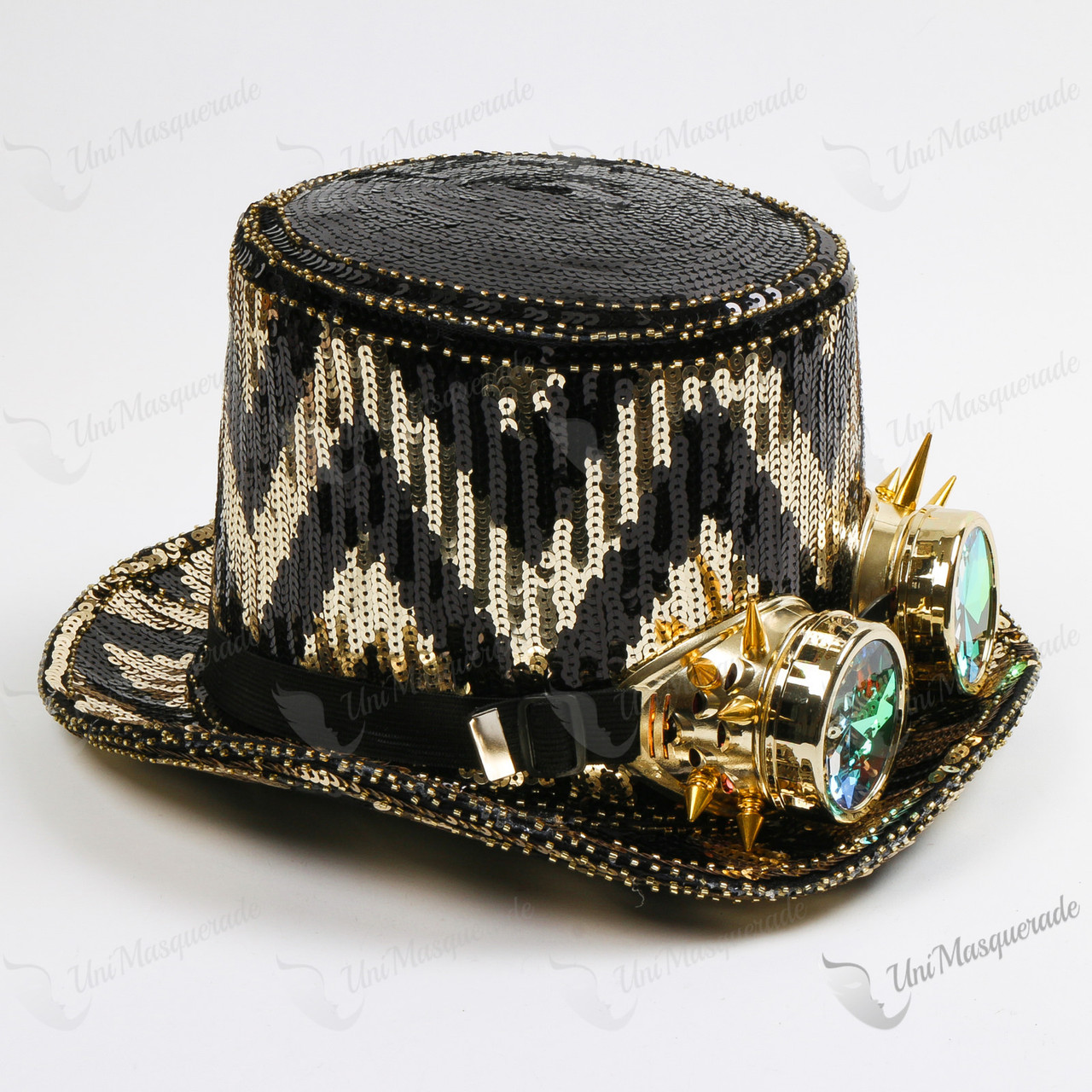 Steampunk ZigZag Sequin Top Hat with 