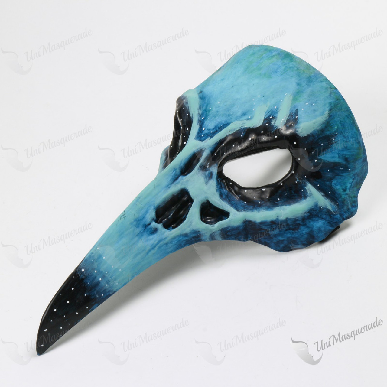 Raven Skull Bird Nose Alien Masquerade Mask - Blue