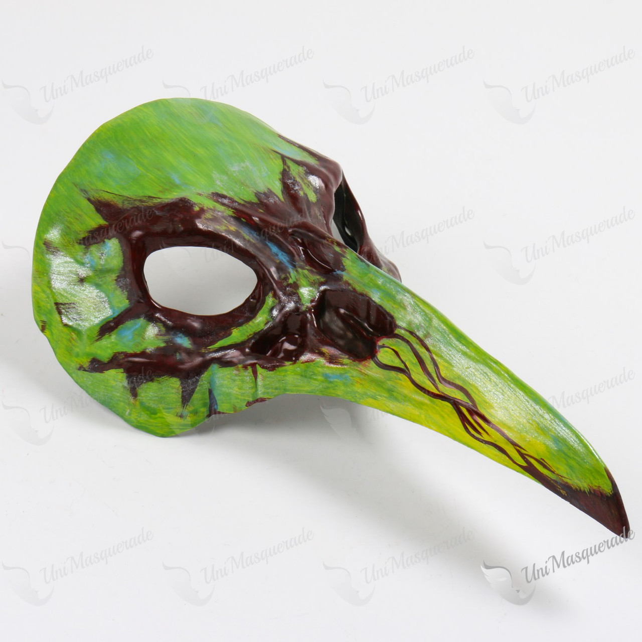 Raven Skull Bird Nose Alien Masquerade Mask - Green