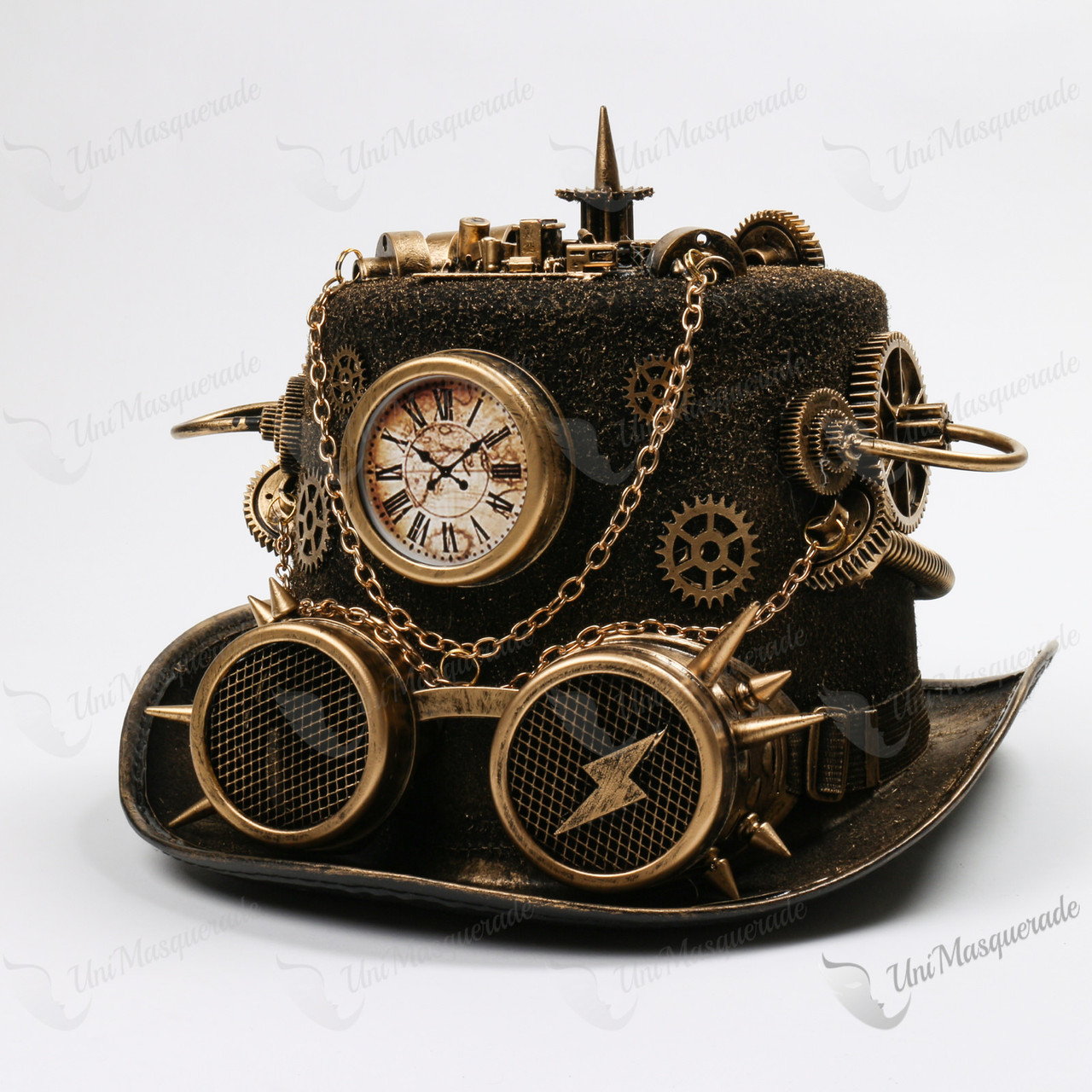 Steampunk Top Hat with Goggles Steampunk Hat Steampunk Time Traveler Hat Steampunk  Accessories Steampunk Bowler Hat White at  Men's Clothing store