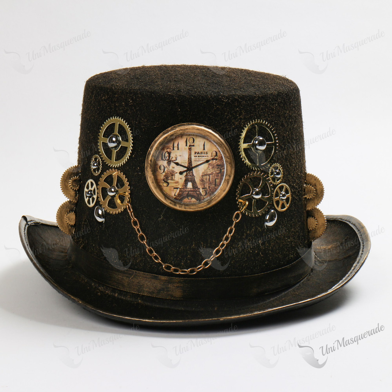 Steampunk Paris Clock Top Hat Antique 