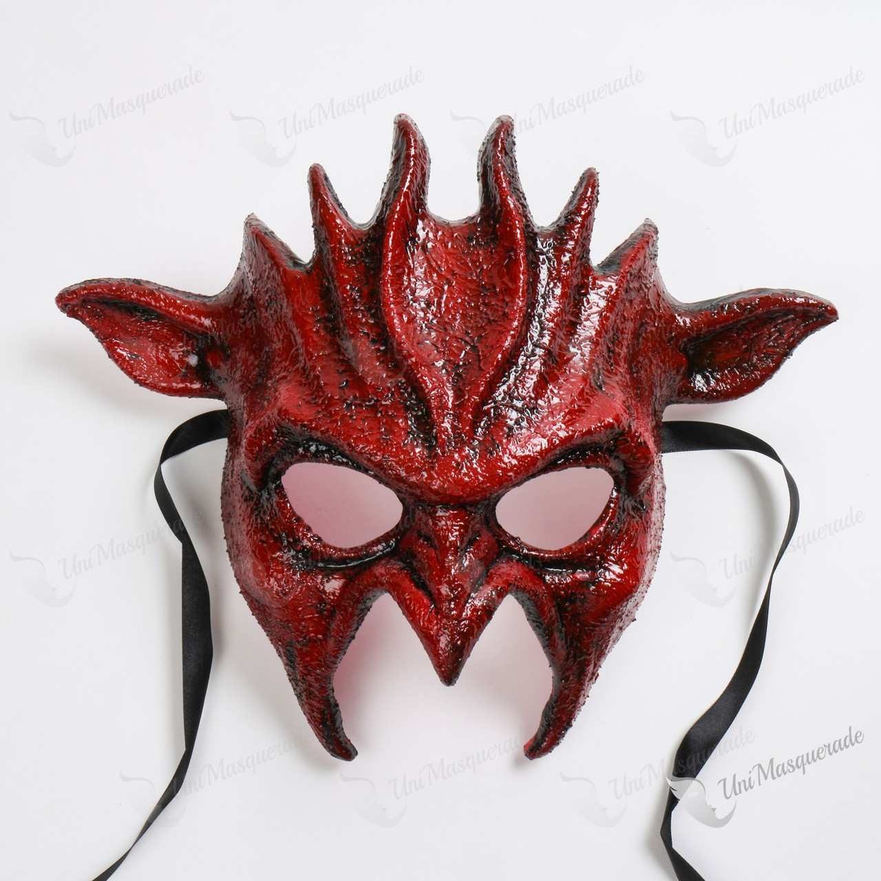 Fire Demon Masquerade Mask Bloody Red