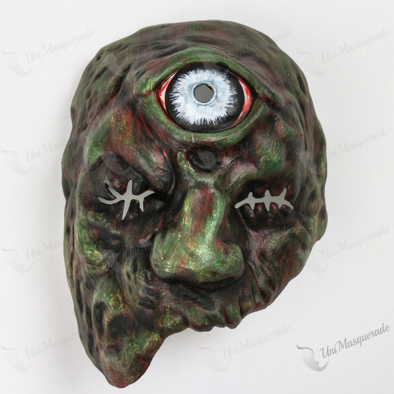 Halloween 3 Eyes Green Monster Masquerade Mask