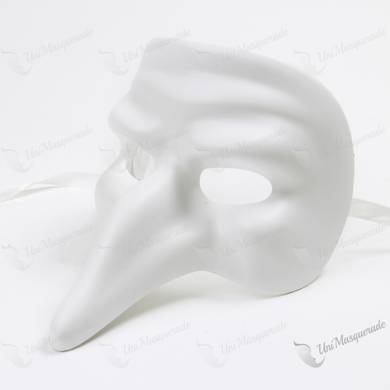 Pantalone Venetian Masquerade Mask Plain White