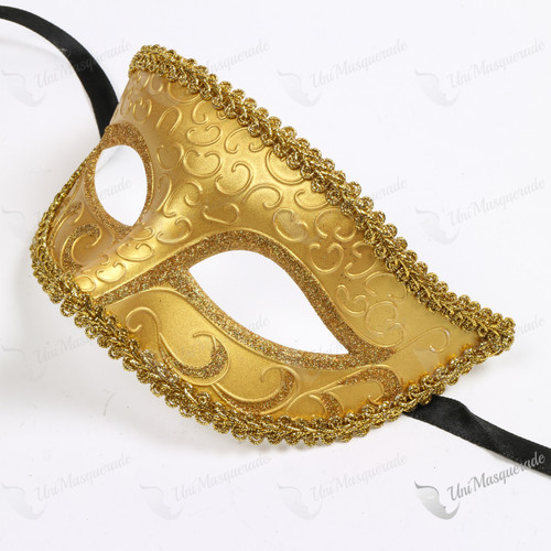 Colombina Venetian Glitter Classic Eye Mask Gold