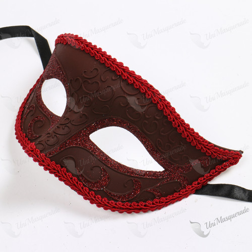 Colombina Venetian Glitter Classic Eye Mask Red