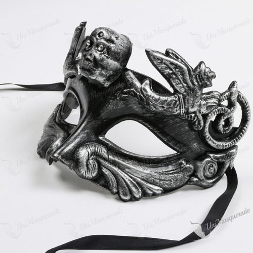 Halloween Skull Eye Mask - Black