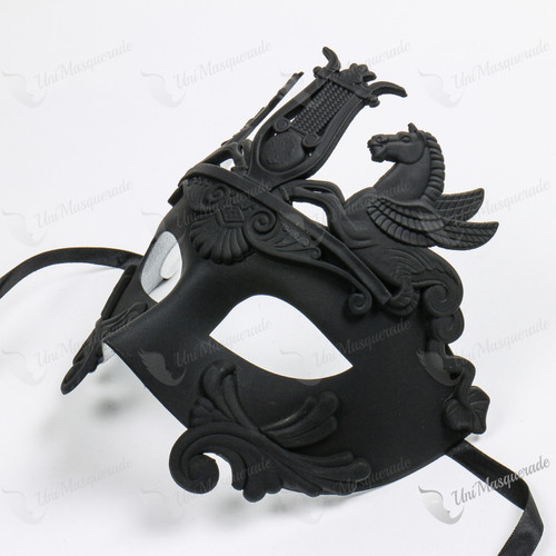 Venetian Pegasus Emperor Black Masquerade Mask