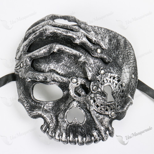 Skull Silver Skeleton Pirate Masquerade Mask