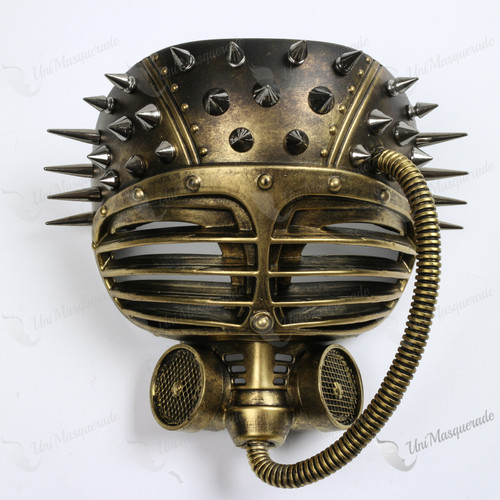 Steampunk Cyborg Respirator Gold Masquerade Mask