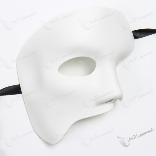 Phantom Venetian Half Face Cover Nose White DIY Masquerade Mask