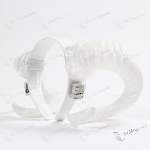 Fairy Demon Horn with Color LED Light Headband White