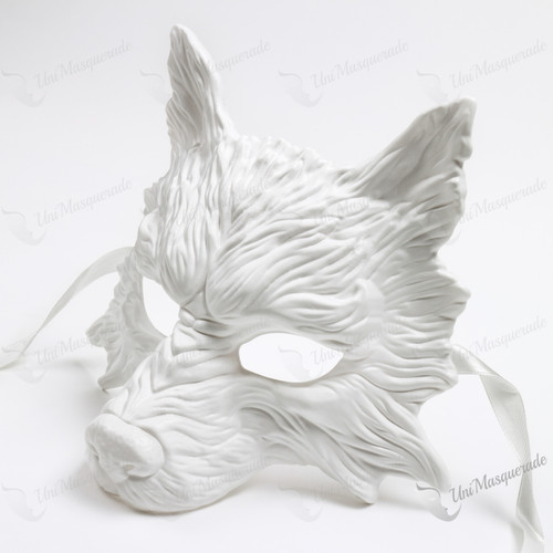 Wild Wolf Animal Masquerade Mask White