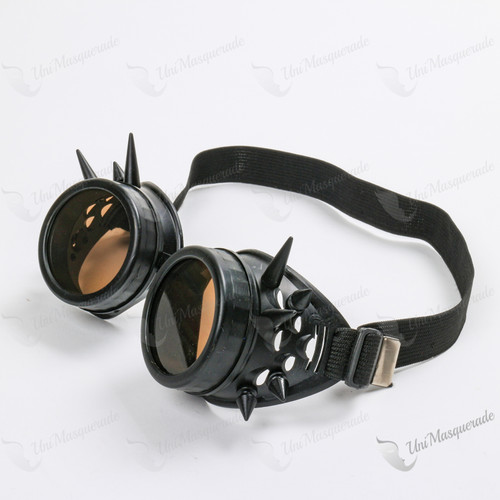 Steampunk Victorian Goggles with Dark Lens Black