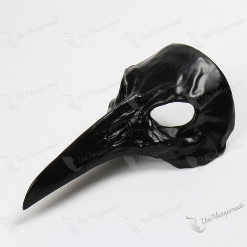 Raven Skull Bird Nose Masquerade Mask - Black