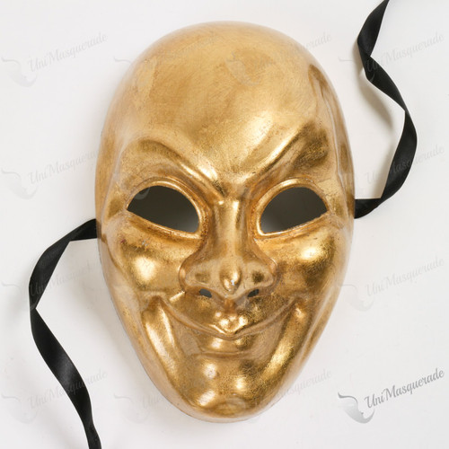 Venetian Volto Joker Full Face Mask - Gold