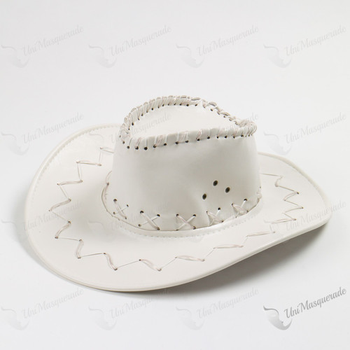 Neon Light Up Cowboy Hat - White 