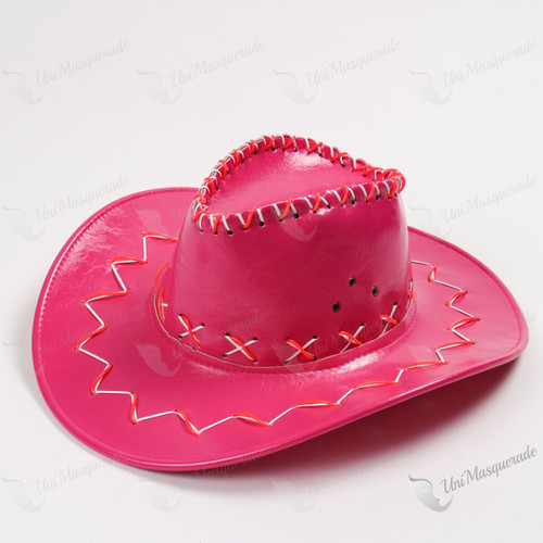 Neon Light Up Cowboy Hat - Pink 