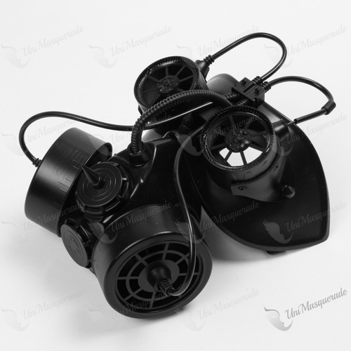 Steampunk Goggles Gas Mask with LED Light Black