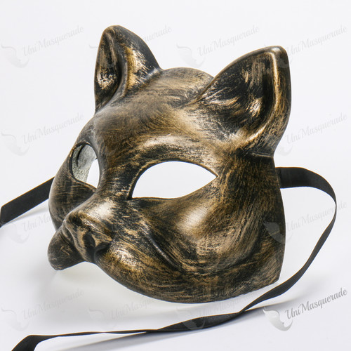 Gatto Venetain Cat Mask Black Gold