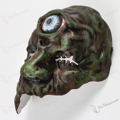 Halloween 3 Eyes Green Monster Masquerade Mask