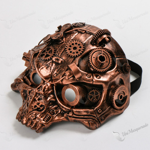 Robot Skull Steampunk Masquerade Copper Mask