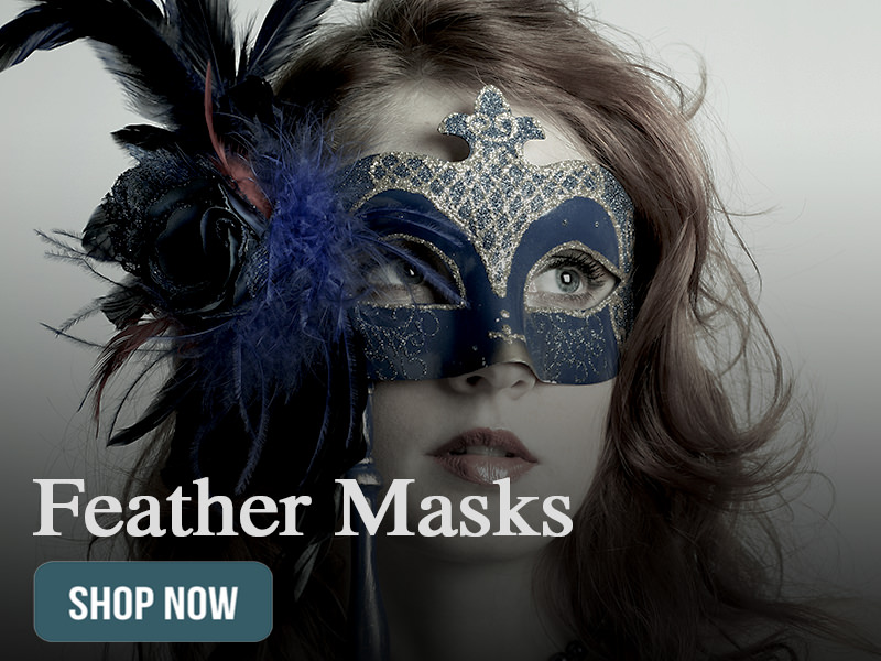 Venetian Feather Masquerade Party Mask, Women Feather Masks