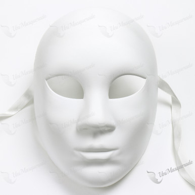 Plain White Blank Decorating Craft Full Face Masquerade Mask Custome Party