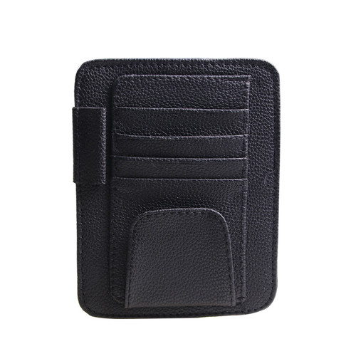 Car Sun Visor Card Storage Clip PU Leather Auto Viewfinder Organizer Car Accessories