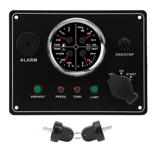 Car Center Console Dashboard Panel Oil Level Oil Pressure Water Temperature Voltage 4 in 1 Multi Pointer Combination Meter