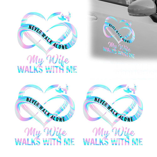 3 Pcs Never Walk Alone Decal Family Stickers Car Decals Stickers for Luggage Laptop Refrigerator Motorcycle Skateboard Pegatinas