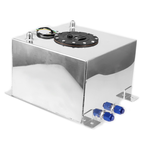 5-Gallon Glossy Aluminum Racing/Drift/Street Fuel Cell Gas Tank+Level Sender (Silver)