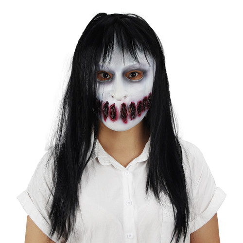 Halloween Scary Stitched Scars Ghost Face Cover Creepy Halloween Party Dress up Cosplay Costume Haunted House Props
