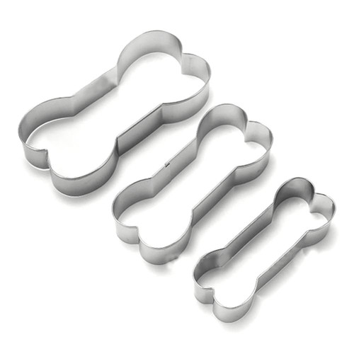 3 Piece Stainless Steel Cutters Dog Bone Biscuit Cutter Set DIY Baking Tools