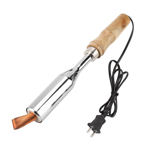 Electric Soldering Iron with Chisel Tip and Wood Handle Solder Station Repair Tool (300W)