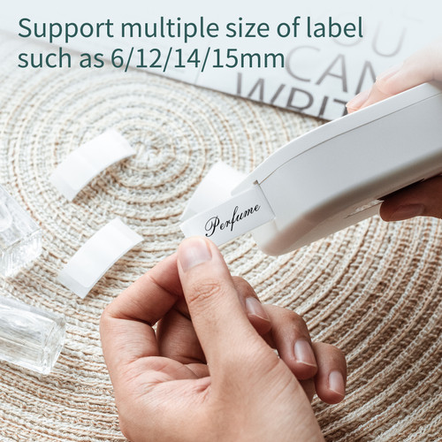 AIMO Q30 Label Maker Machine Mini Pocket Thermal Label Printer All in One BT Connect Adhesive Tag DIY Date Journal Study Sticker Labeling Machine with 1pc Label Roll Compatible with iOS Android for Retail Store Home & Office Organization