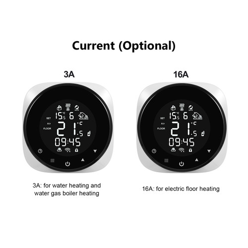 Wifi Smart Thermostat Digital Temperature Controller APP Control LCD Display Touch Screen Week Programmable Energy Saving for Home School Office Hotel - Electric Floor Heating Thermostat 16A