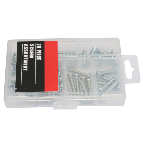 70pcs 3.5*19\4*25\5*25\3.5*12.5\4*19\4*30 mm Steel Wood Tapping Screw Set
