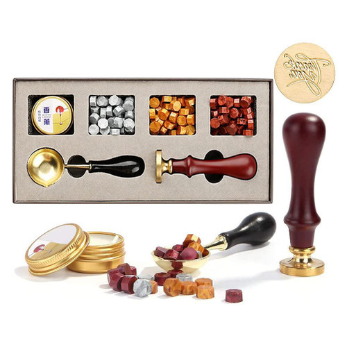 Sealing Stamps Sealing Wax Kit Wedding Invitation Decorative Wax Dipping Pot Set Stamping Plates Packaging Craft Supplies