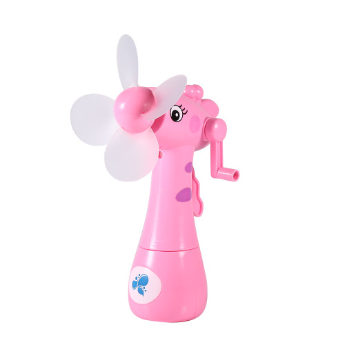 Cute Cartoon Animal Design Portable Mini Water Spray Handheld Manual Operated Fans Children Toy