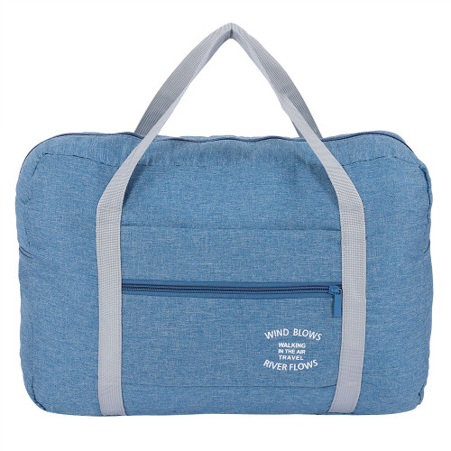 Travel Foldable Storage Carry Luggage Tote Bag (Blue)