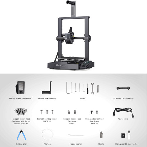 Creality Ender-3 V3 SE 3D Printer with CR Touch Auto Leveling 220*220*250mm Printing Size and Sprite Direct Extruder Stable Dual Z-axis Ensuring High Print Quality with 3.2in Color Knob Screen for 1.75mm Filaments PLA PETG TPU